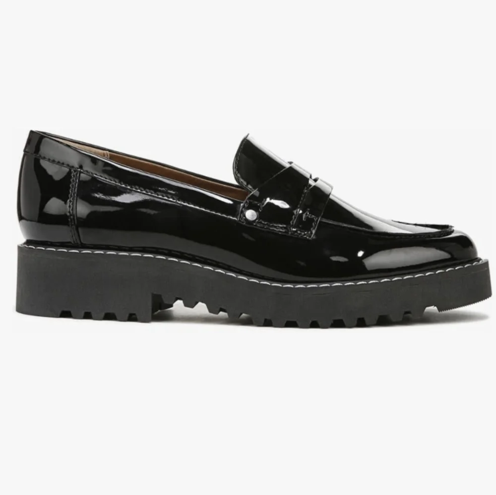 Frano Sarto | Cassandra Black Patent Leather Penny Loafers - Picture 8 of 13
